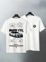 "BMW CSL 3.0" White Colour Half Sleeves T-shirt for Men